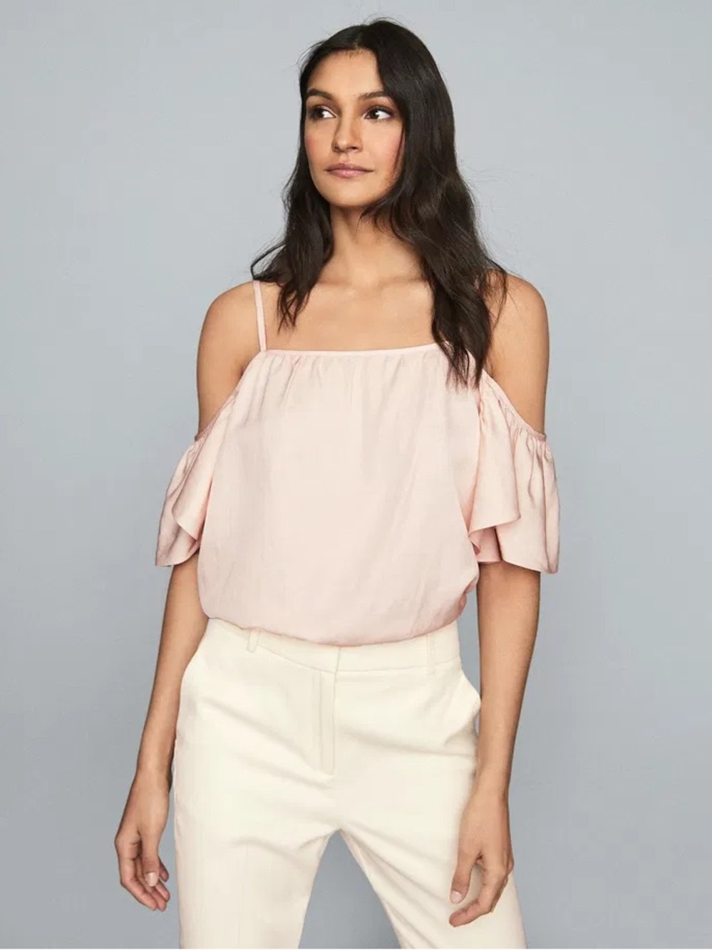 Reiss Pink Emma Off The Shoulder Blouse Top